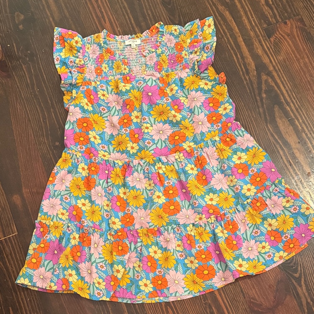 Umgee Floral Dress - Pink, Orange, Blue